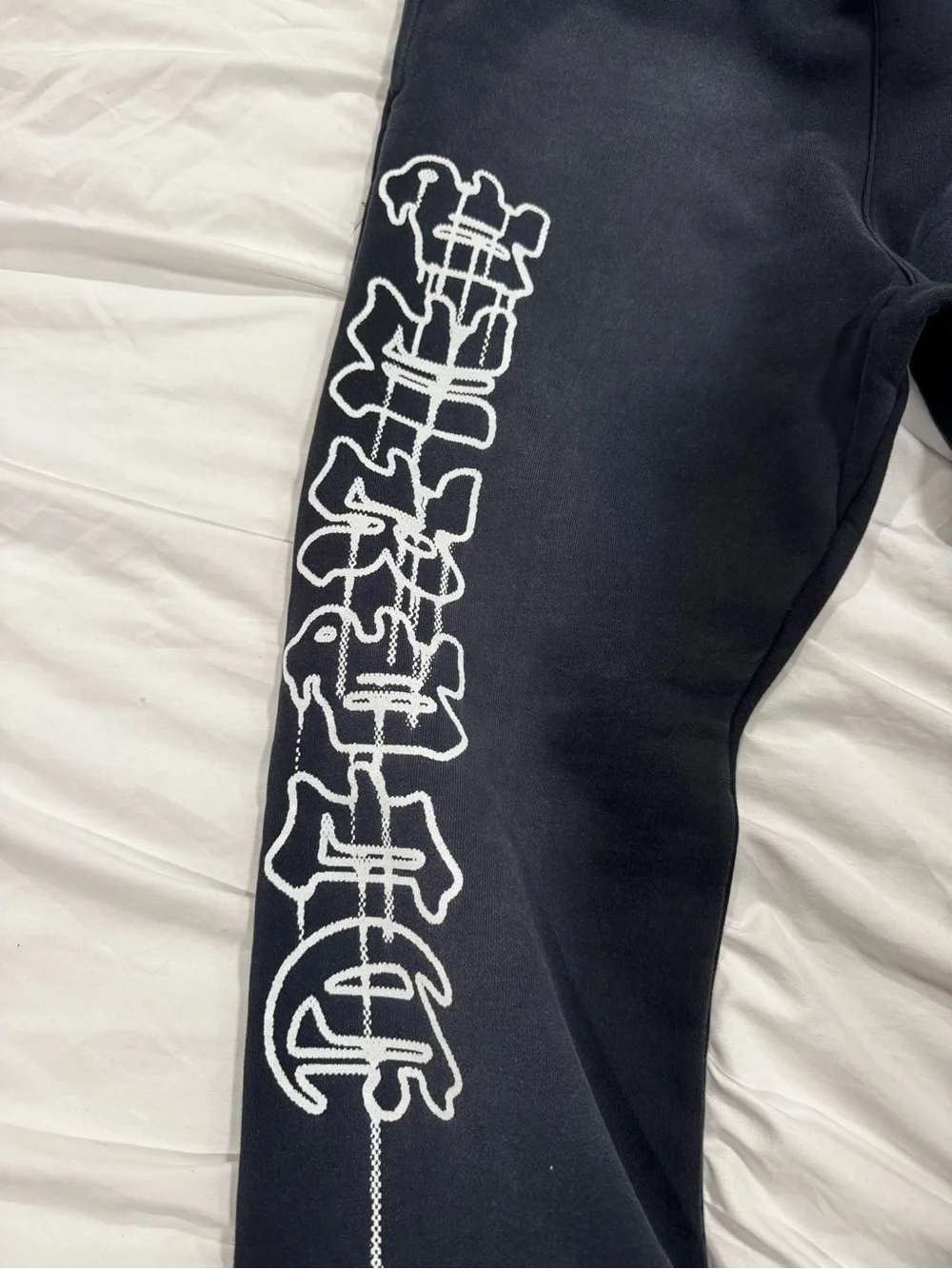 Purple Brand Black Graphic Joggers with White Side Print